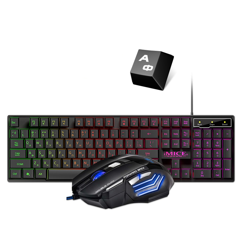 Wayfairmarket 6811-ugxtme Wired Gaming Keyboard and Mouse Set  