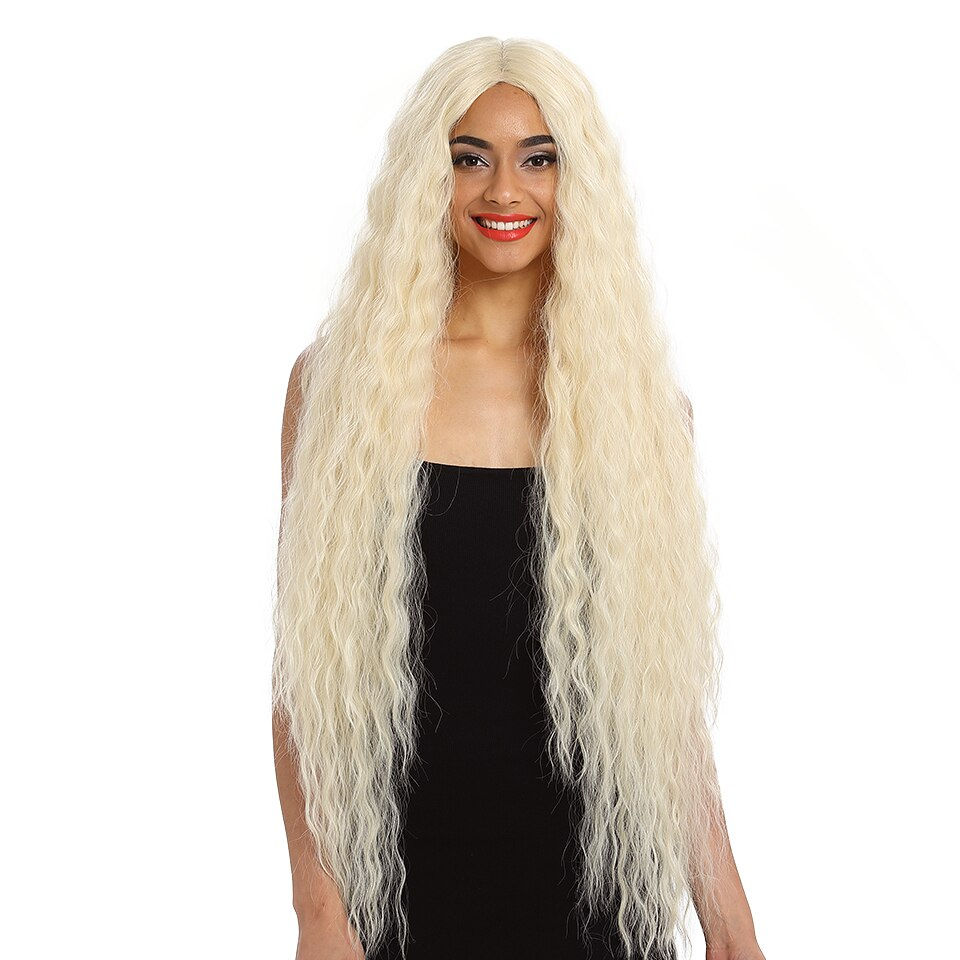 Wayfairmarket 6814-etdhm2 Blonde Super Long Wavy Lace Synthetic Hair Wig  