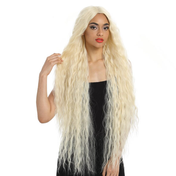 Blonde Super Long Wavy Lace Synthetic Hair Wig - Image 4