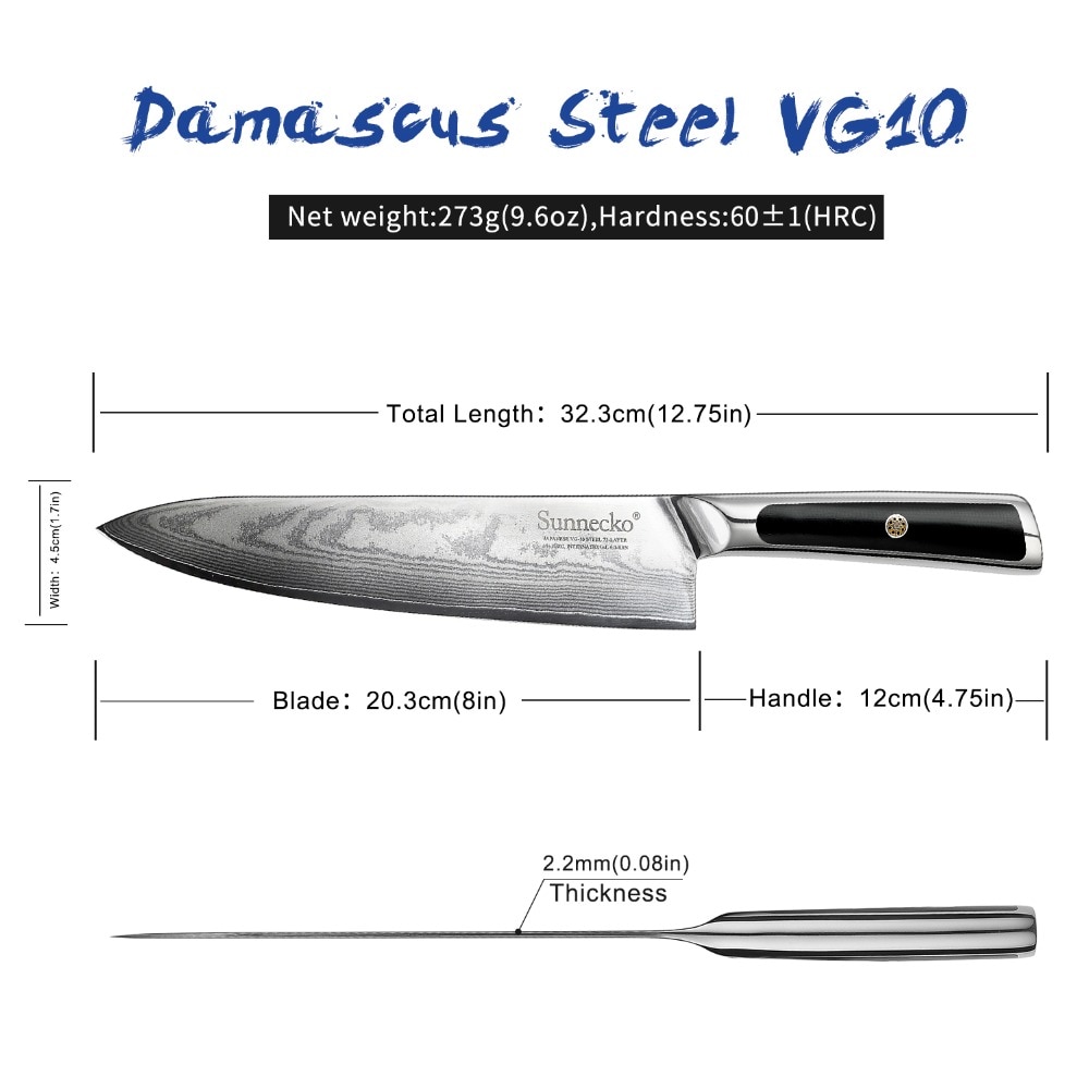 Wayfairmarket 7068-7l17nu Damascus Steel Chef Knife  