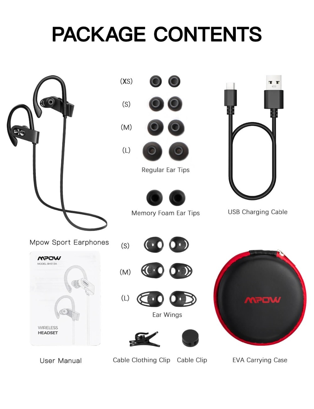 Wayfairmarket 7754-kekdsx Waterproof Bluetooth 5.0 Sports Earphones  