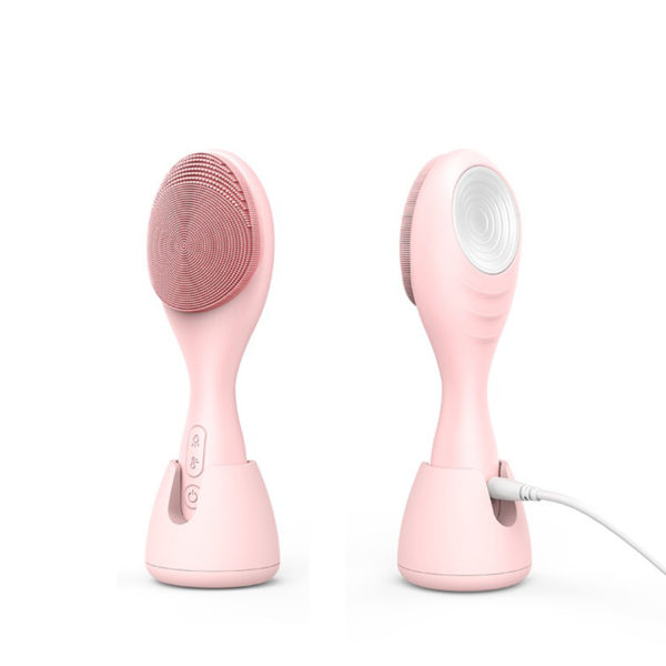 Rechargeable Silicone Facial Cleansing Brush with Red Light