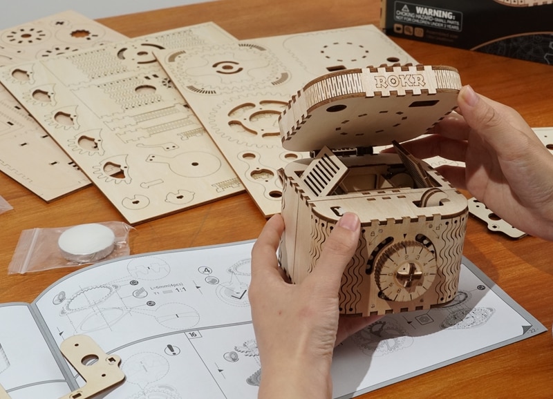 Wayfairmarket 7799-gggyqg DIY 3D Treasure Box Wooden Puzzle  