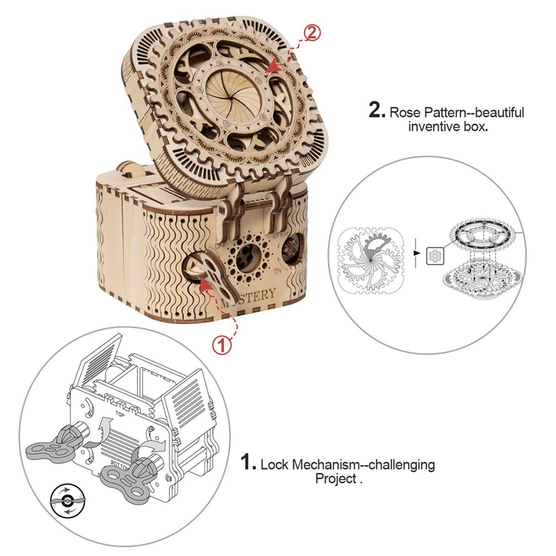 Wayfairmarket 7799-y1chtg DIY 3D Treasure Box Wooden Puzzle  