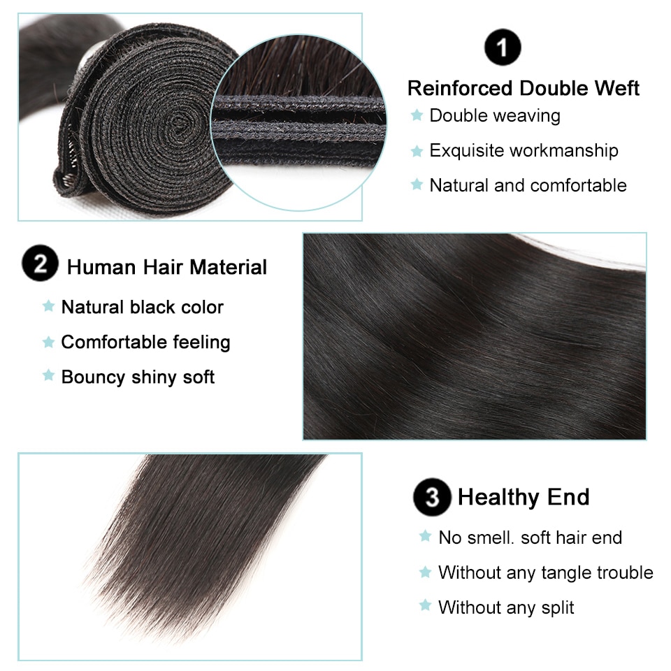 Wayfairmarket 7937-90o6er Straight Human Hair Bundles  