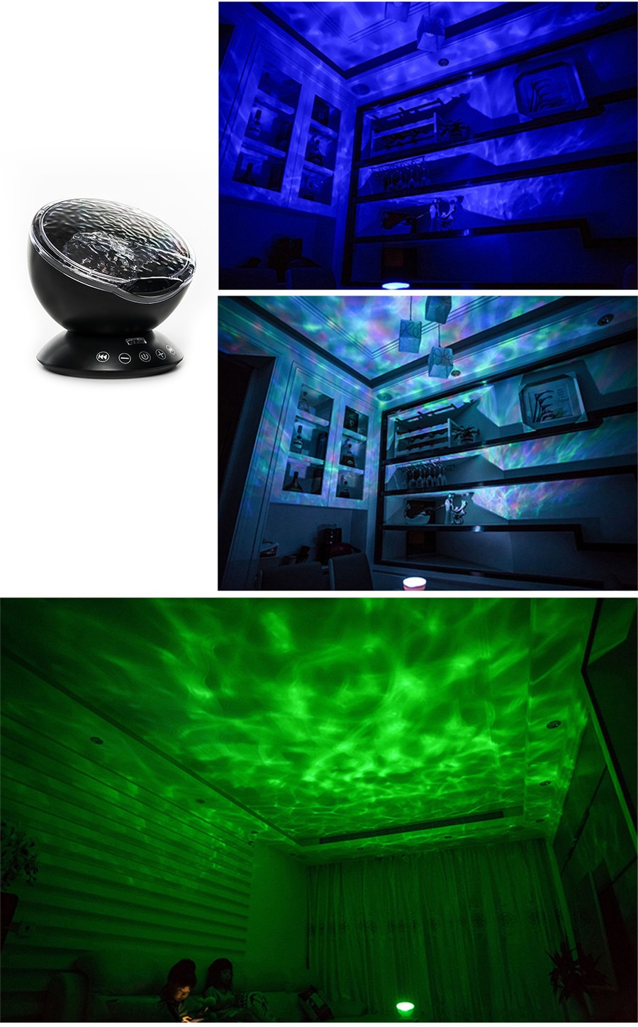 Wayfairmarket 8852-oqksgl LED Ocean Projector With USB Remote Control  